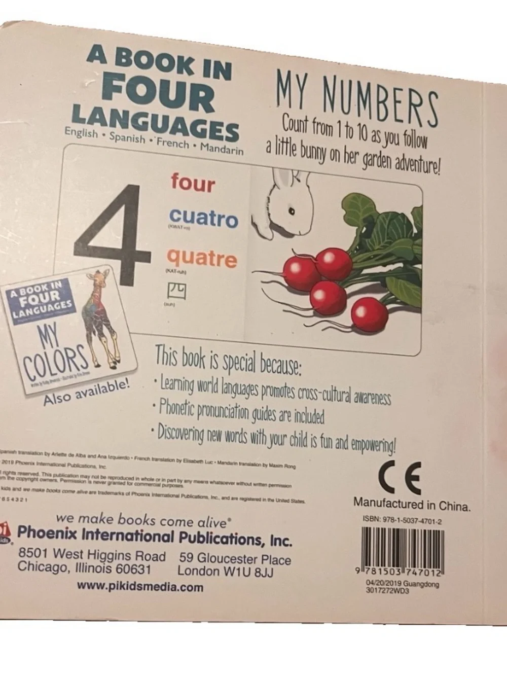 A Book in Four Languages My Numbers Board Book Claire Winslow Multilingual